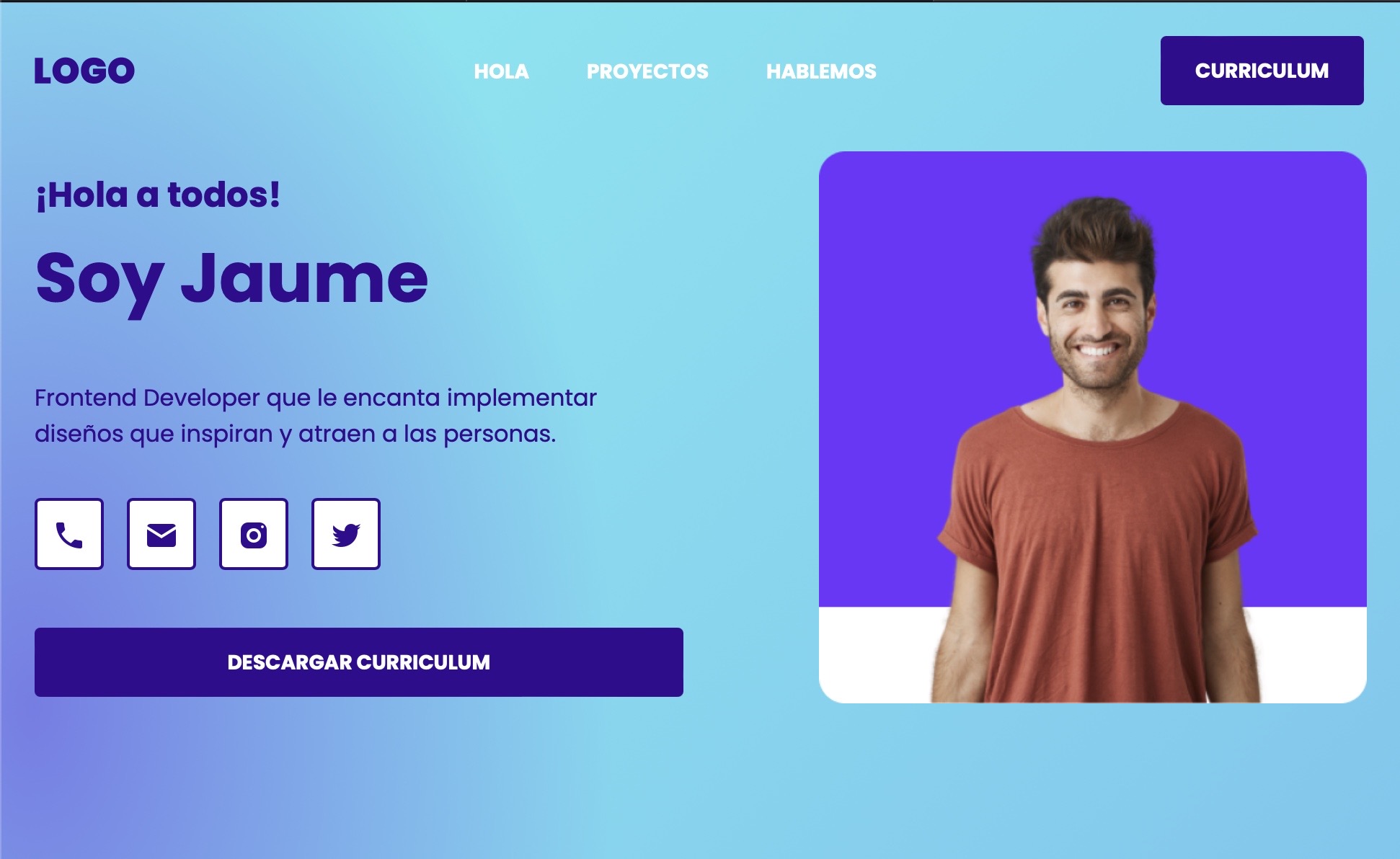 Landing page Portafolio de Jaume